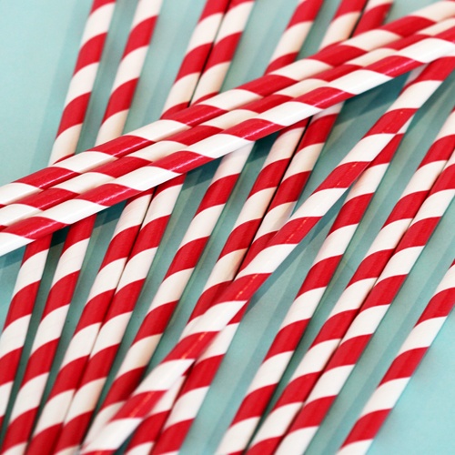 Red Organic Paper Straws